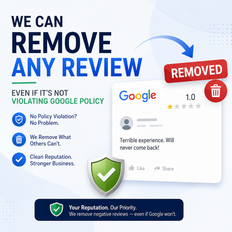 We can remove any Google review - even negative reviews that do not violate Google policy